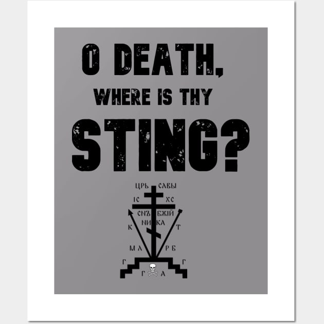 O Death Where is Thy Sting Orthodox Quote Wall Art by Illumined Apparel
